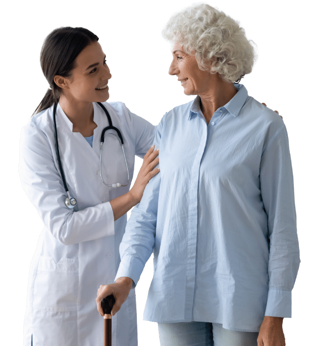 Doctor with old woman | Practice Support | OMNI Premier Marketing