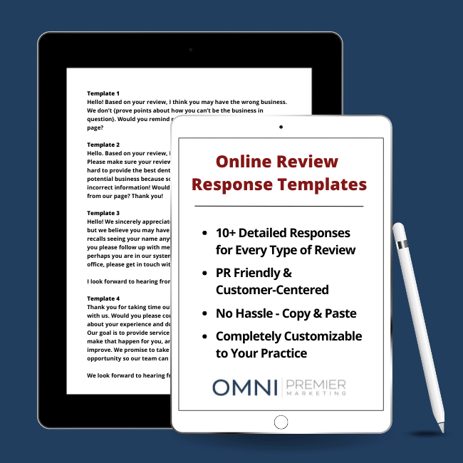 Online Dental Review Response Template Infographic
