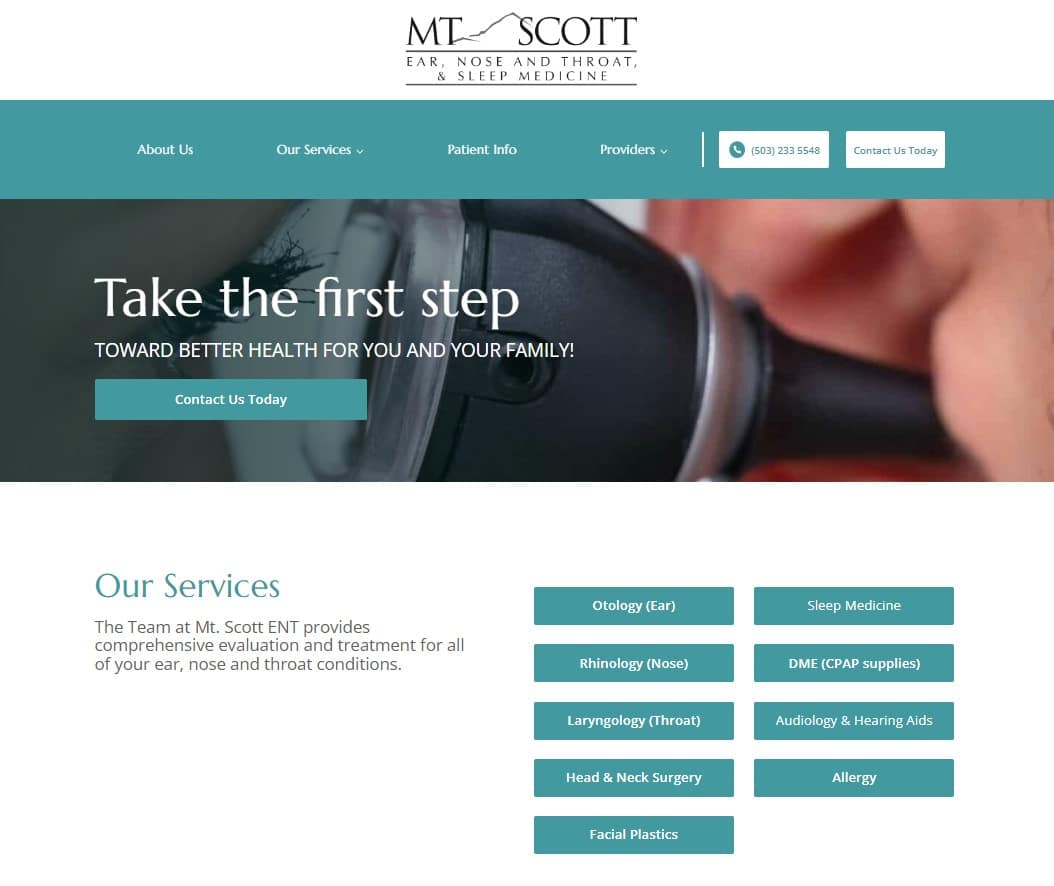 Reimagining Digital Presence: The Transformation of Mt Scott ENT's Website